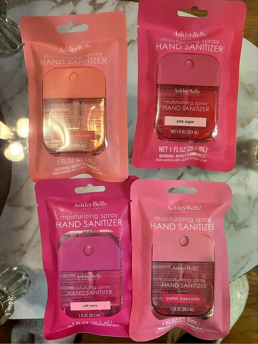 AshleyBelle Moisturizing Spray Hand Sanitizer 4-Pack Pink NWT viral bundle